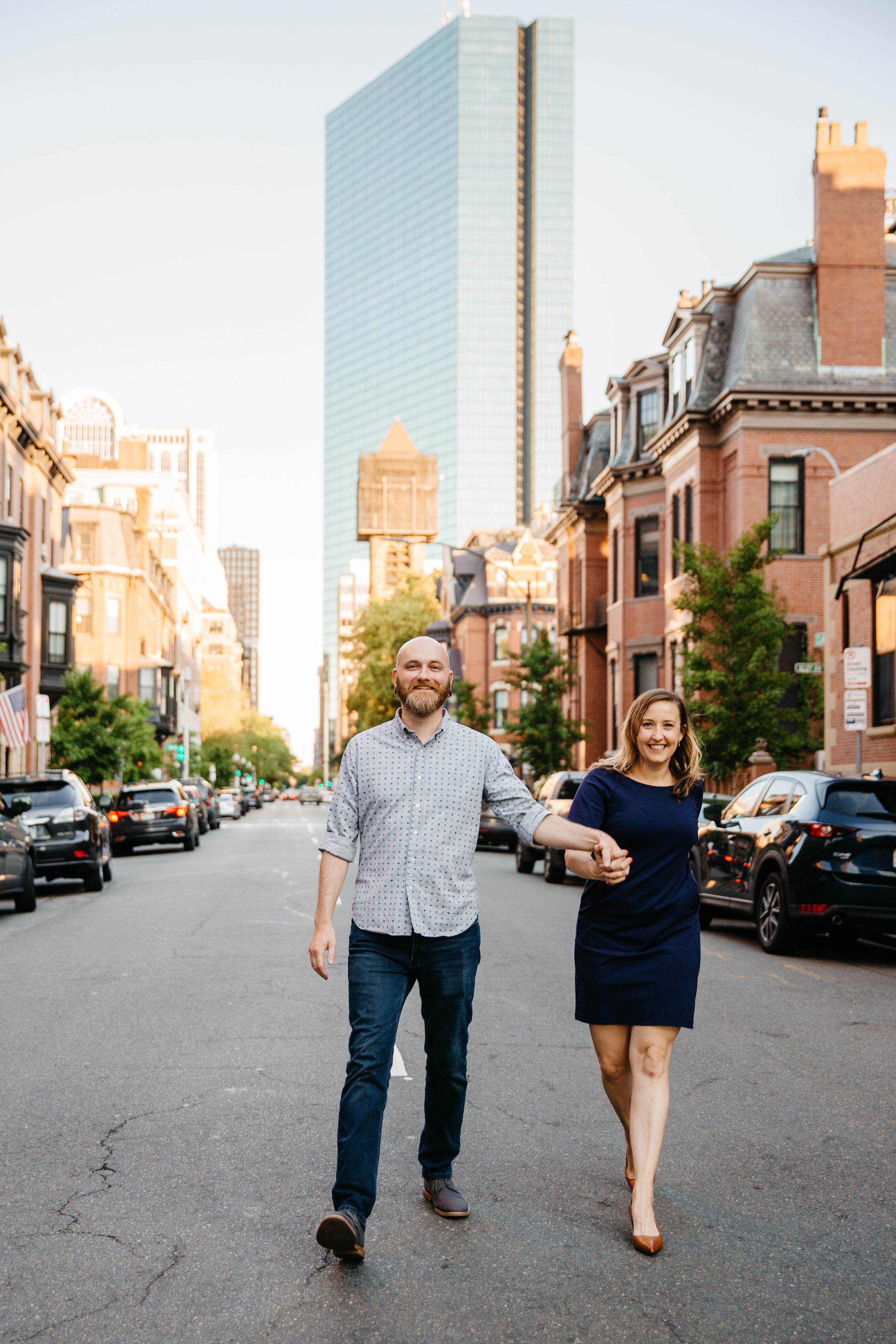  boston engagement session in back bay with views of the john hancock building 