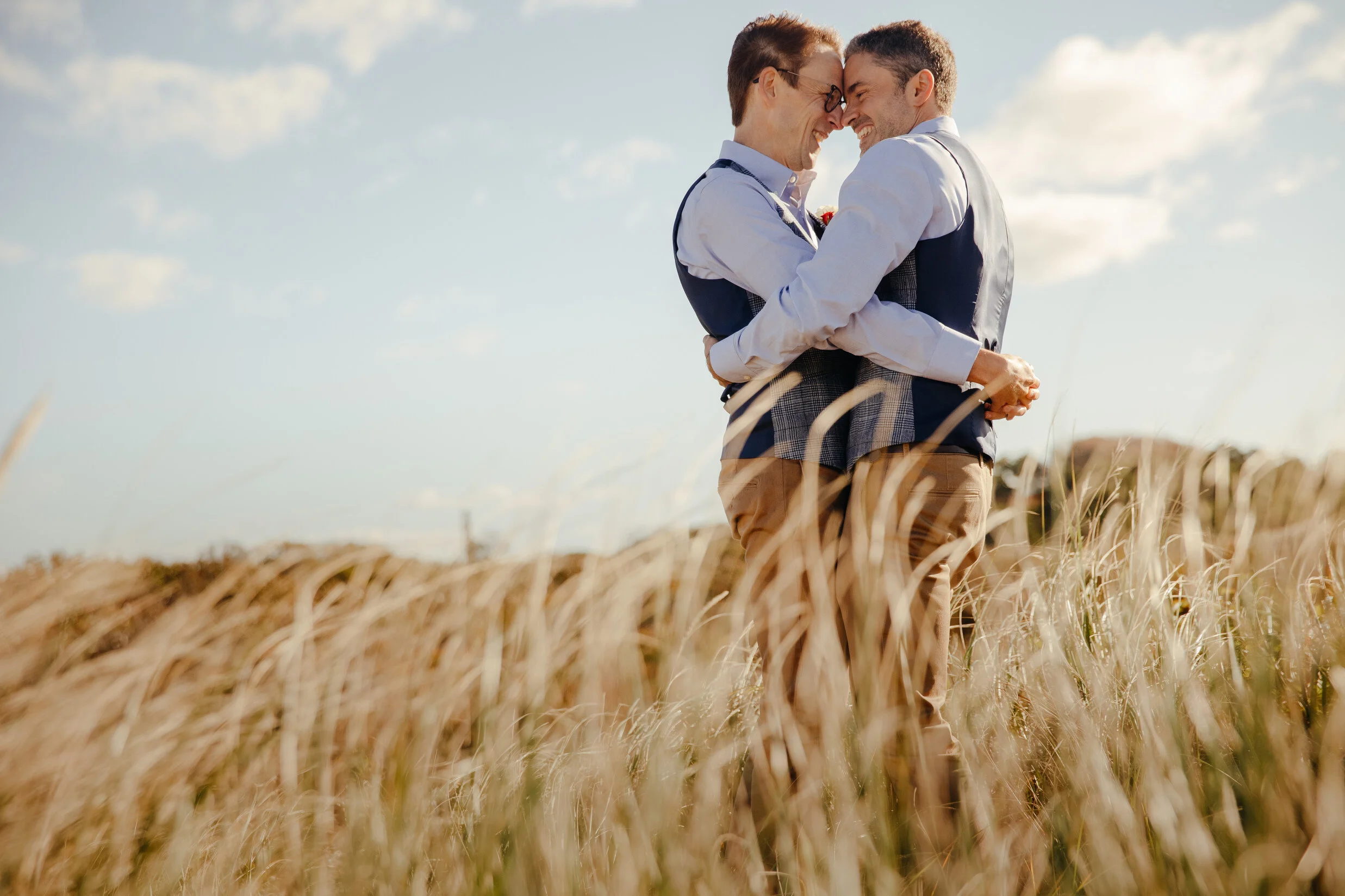Sweet morning micro wedding on Hearing Cove Beach in Provincetown, MA