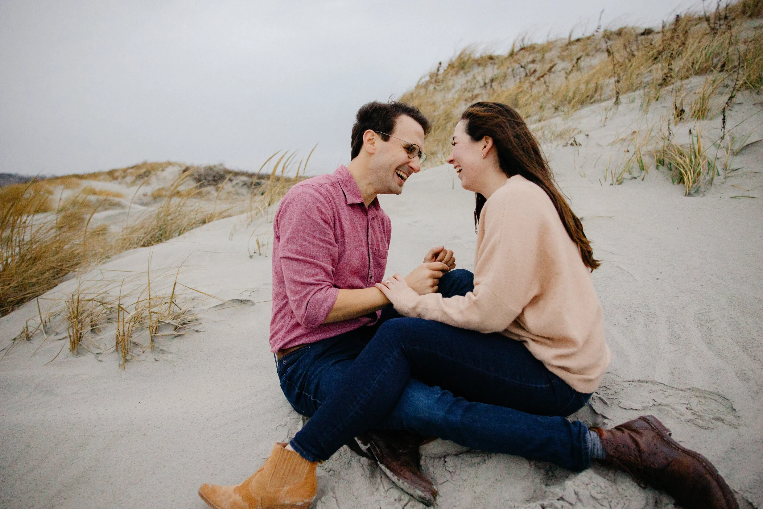 Newport Rhode Island Beach Engagement Session with Nellie and Paul