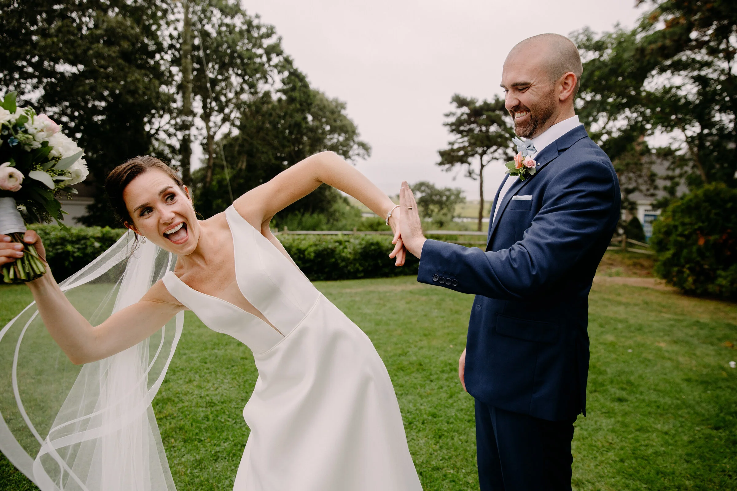 Cloudy and Moody Chatham Backyard Wedding with a chance of Clambake