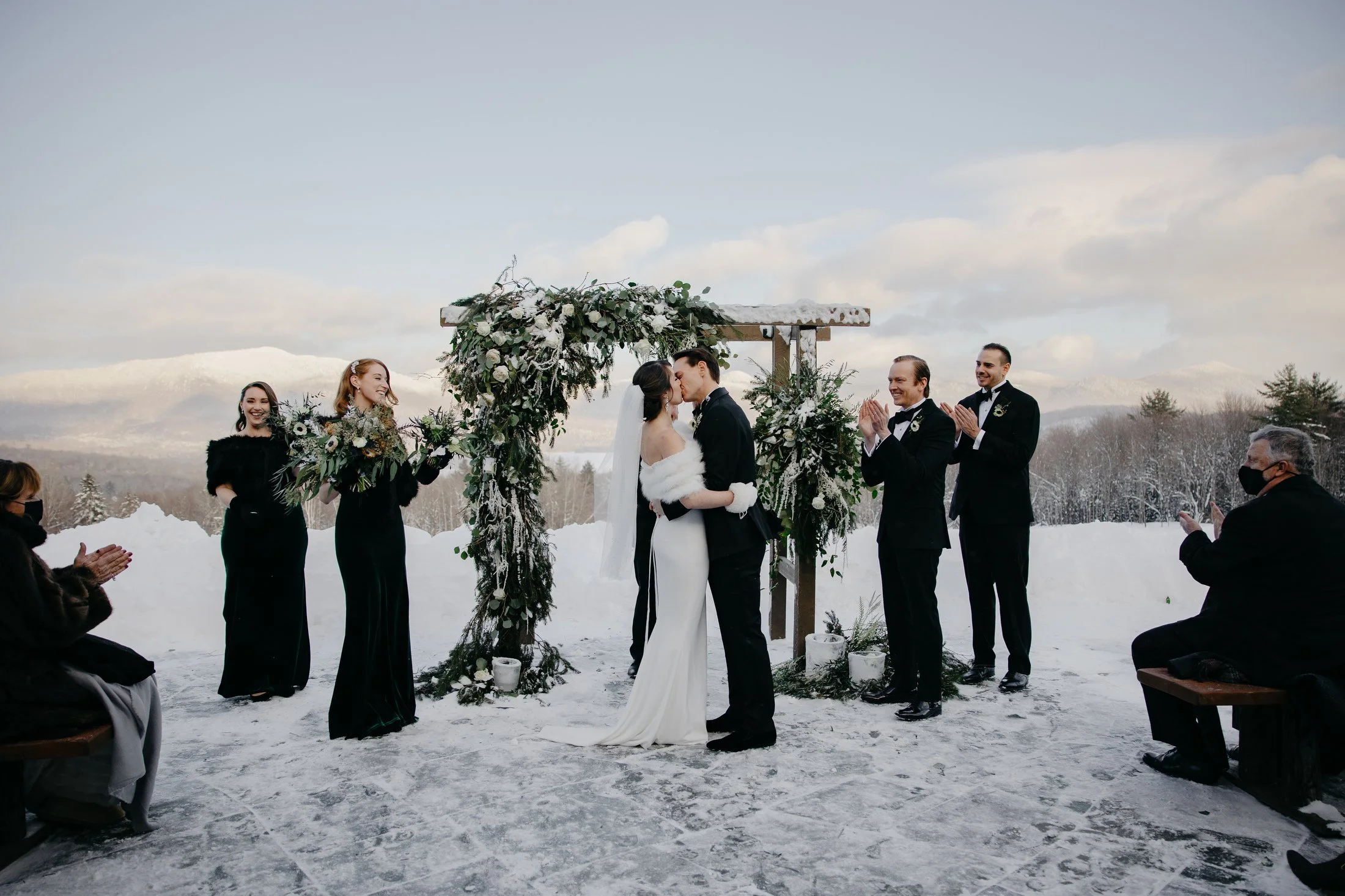 Cozy and Intimate Winter Wedding at the Mountain Top Inn in Vermont.