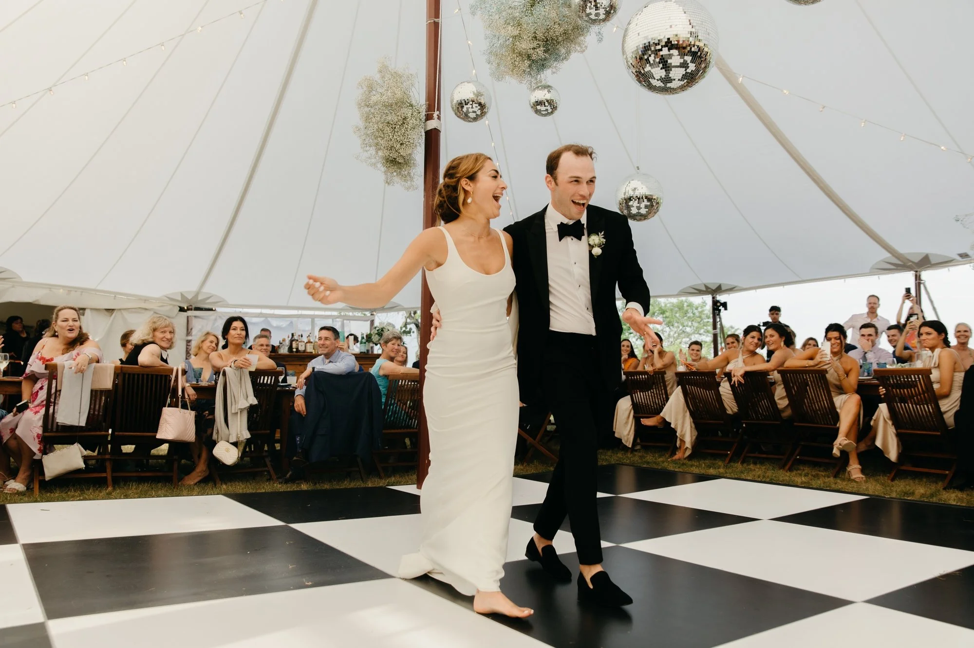 Disco at the wedding in Chatham on Cape Cod