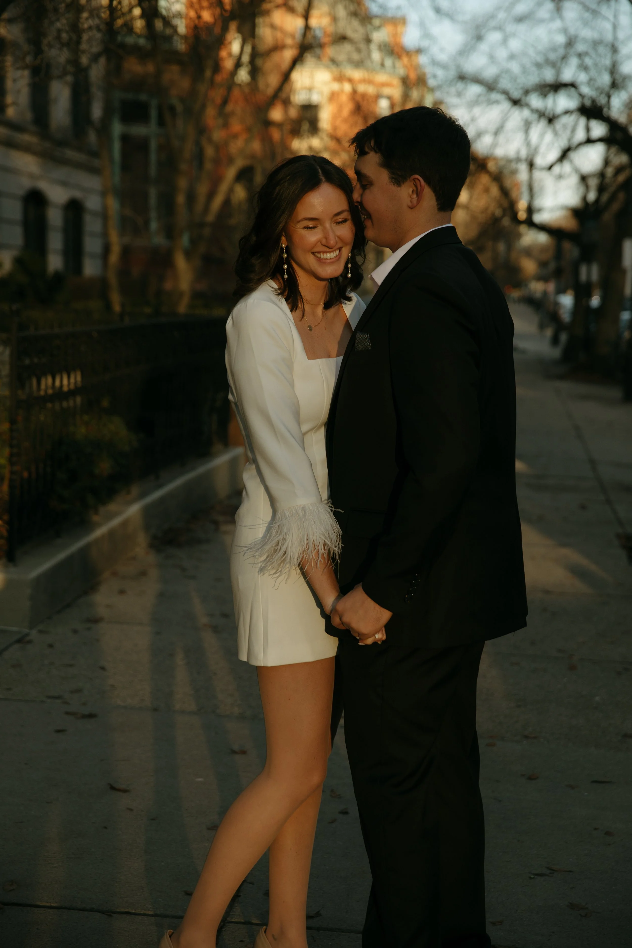 Classy downtown Boston winter engagement photos