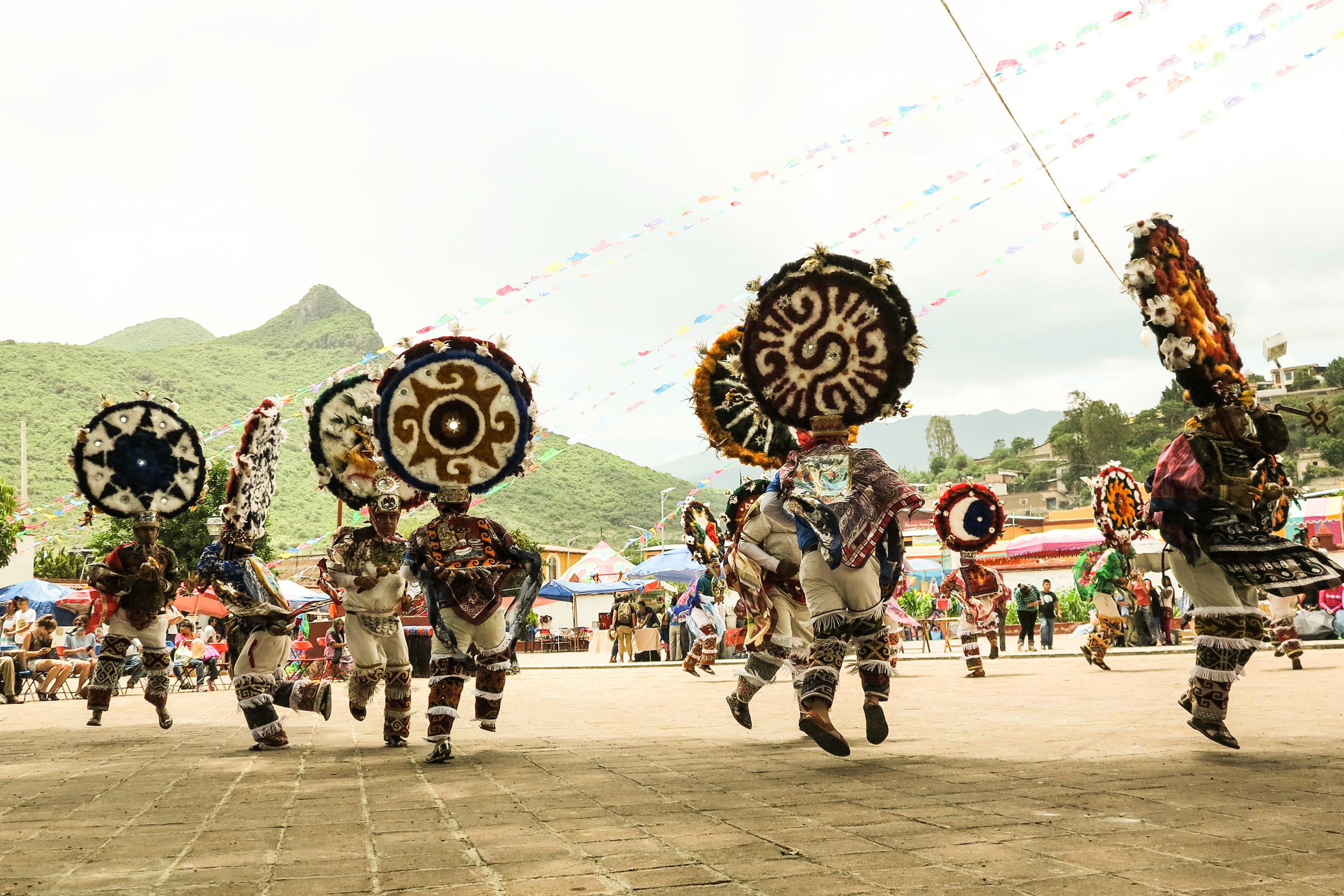 Local Zapotec festival at the cathedral square.