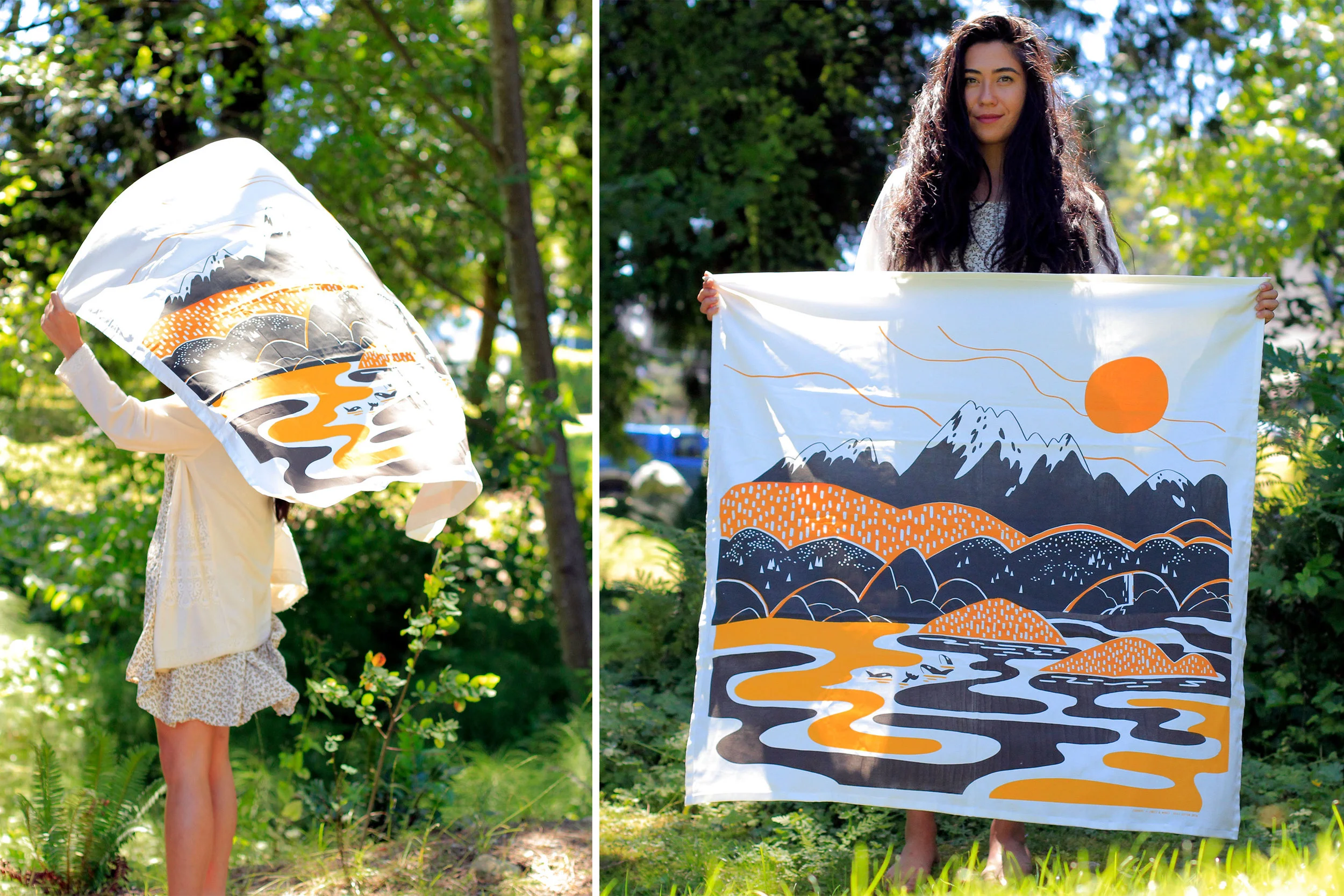 Custom built screens were made to produce these large tapestries.