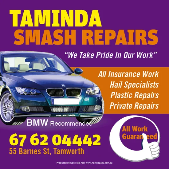 Taminda Smash Repairs Newspaper Ad