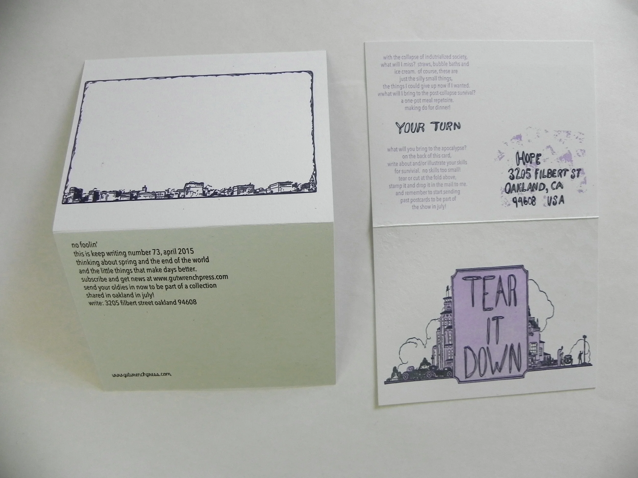 Keep Writing number 73, mailed April 2015