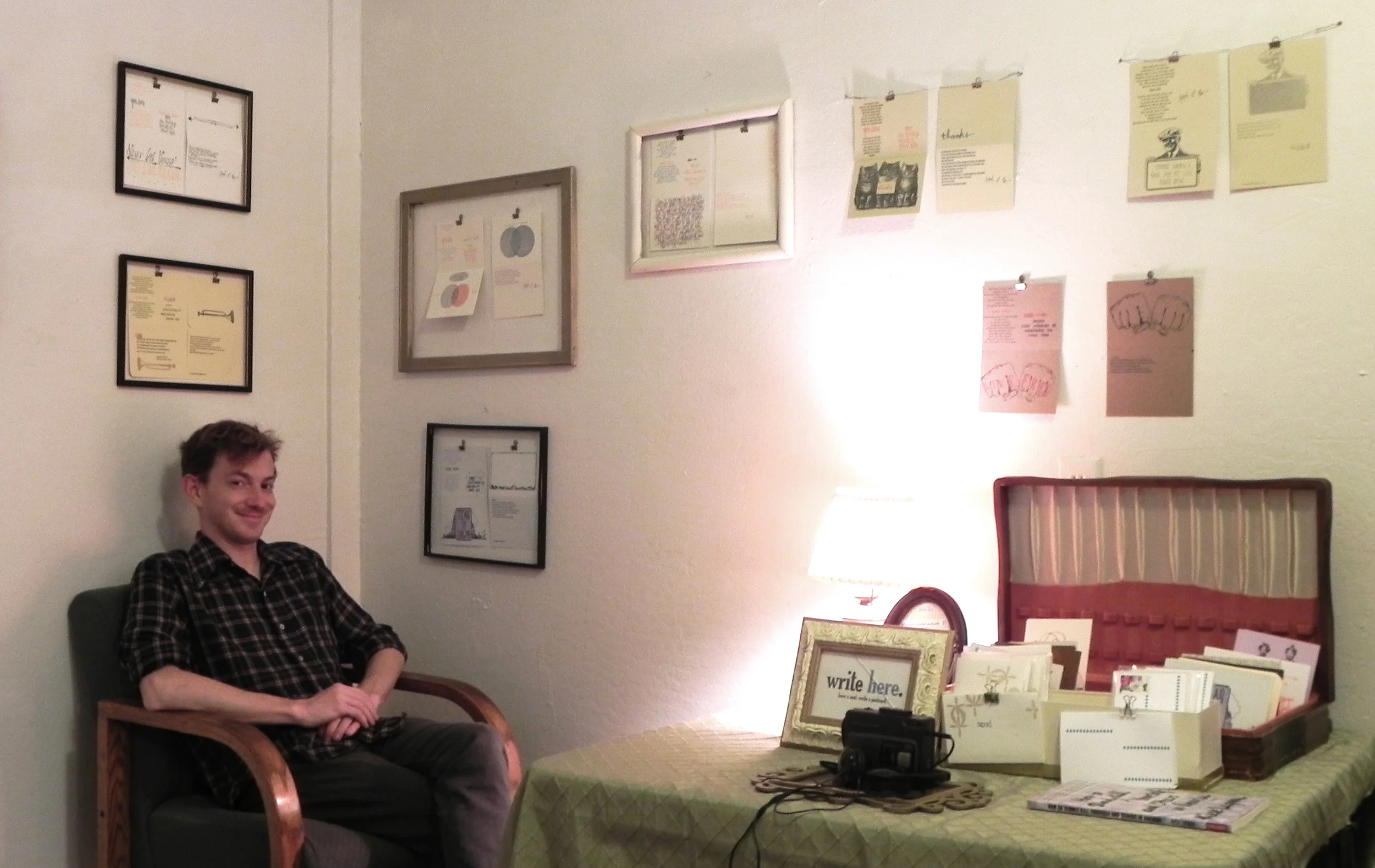 Table for writing, chair for reading and smiling