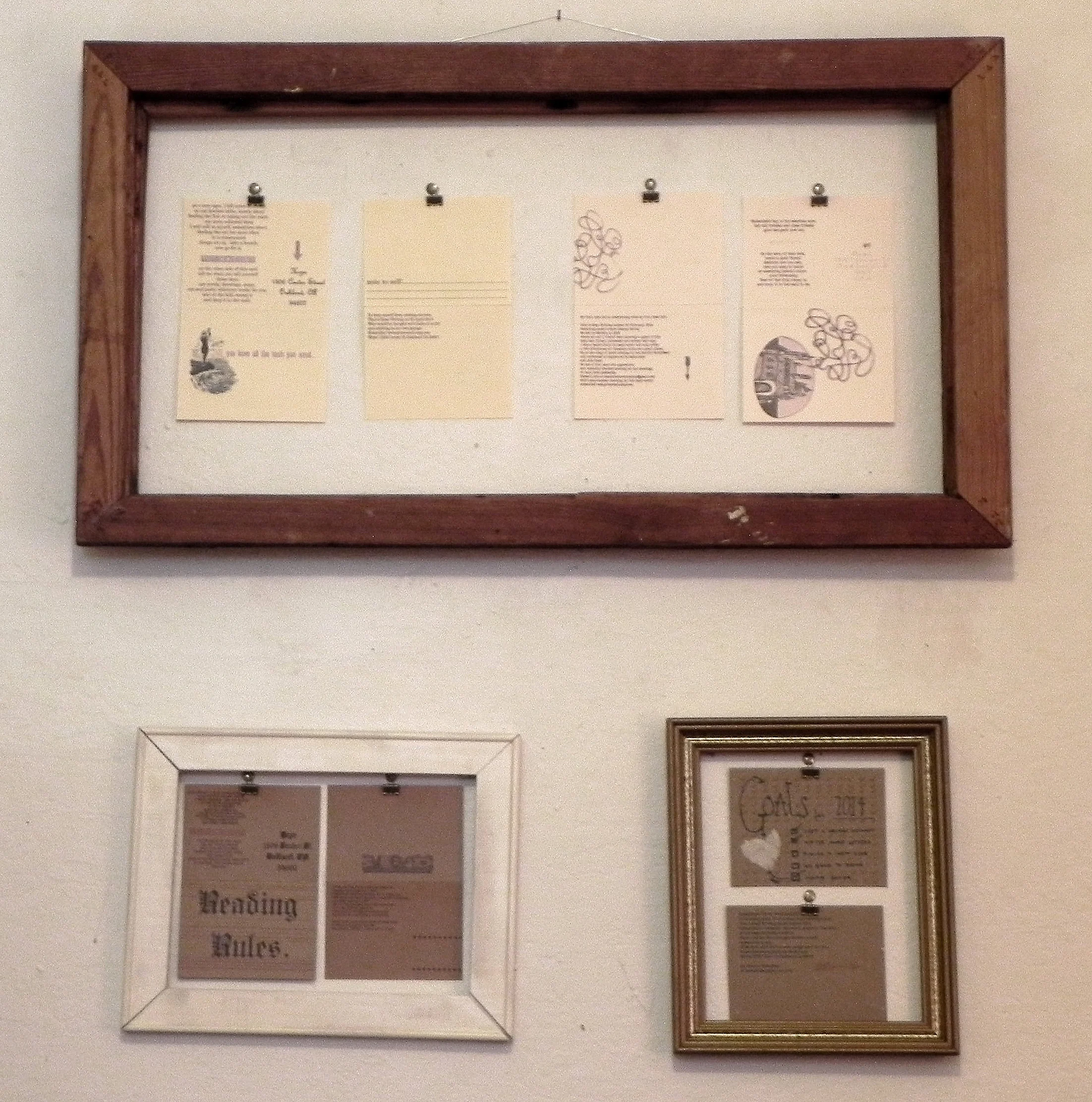 A few examples of past postcards. "Framed"