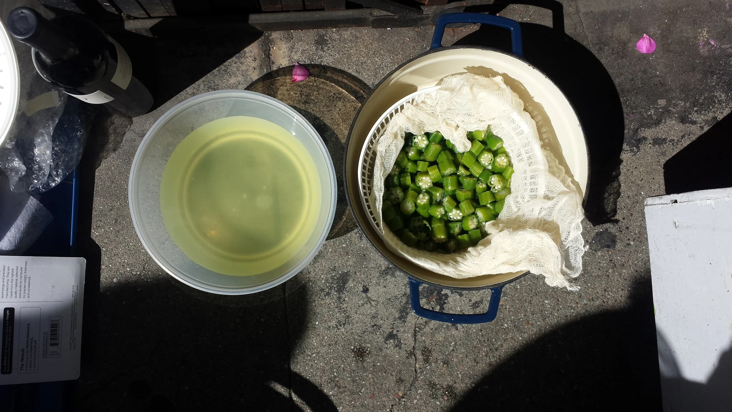 Okra used for formation aid to help the fibers settle in the vat.