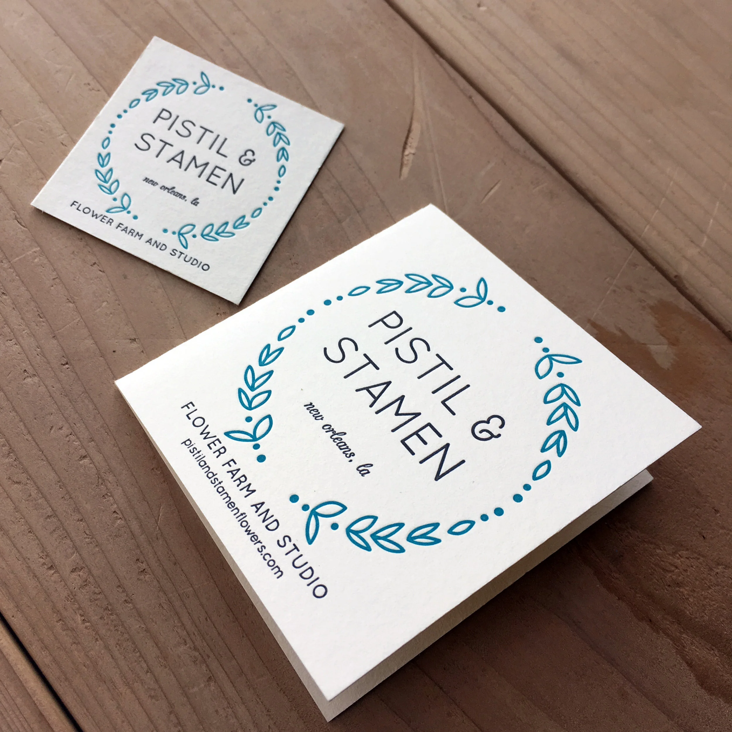 Business and gift cards printed for a local flower farm.