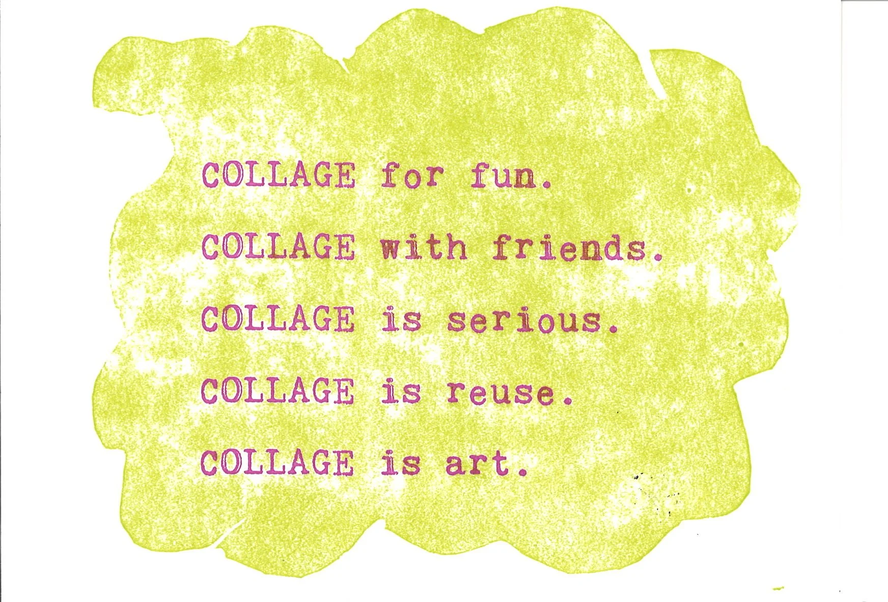 letterpress postcard--COLLAGE