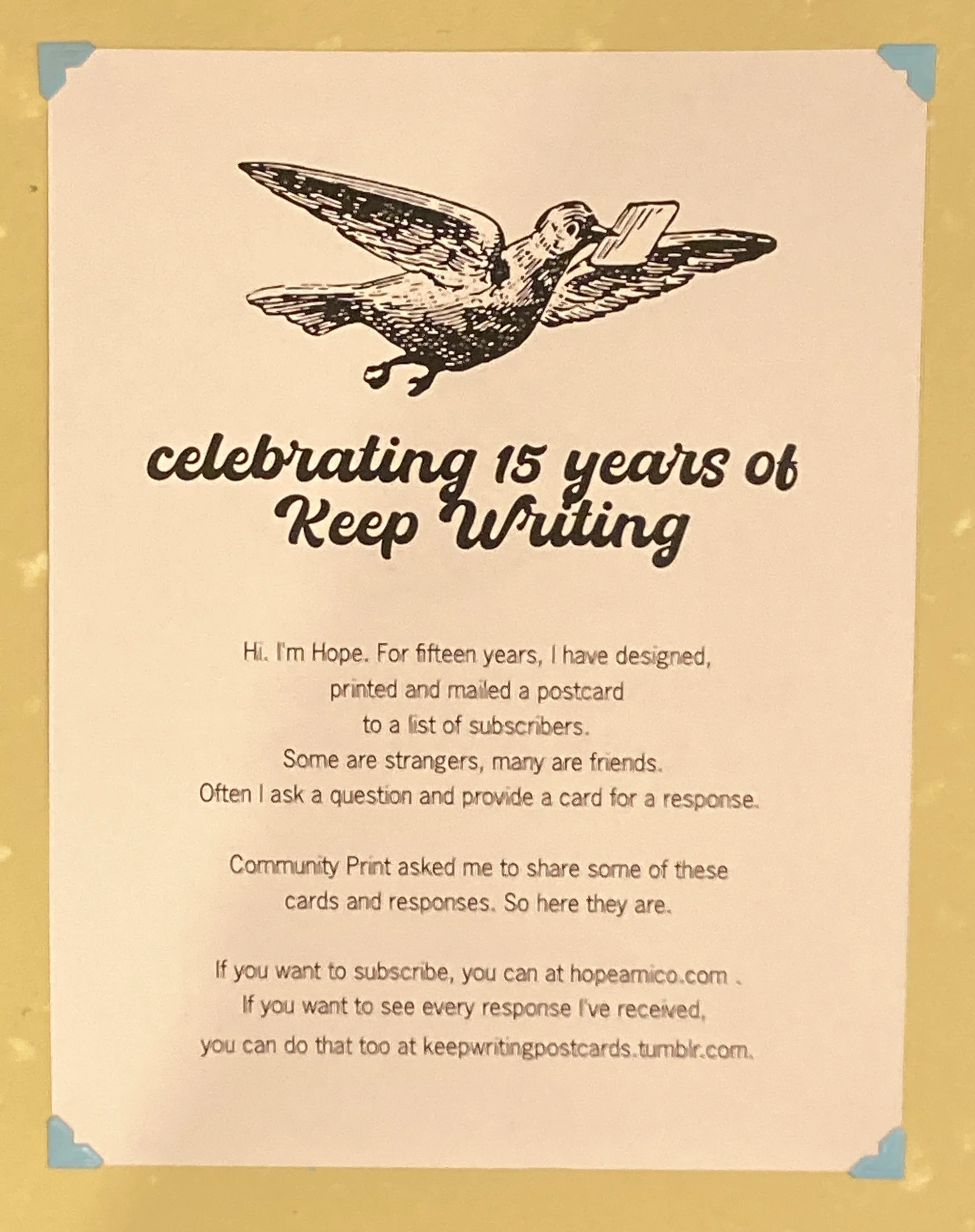 Fifteen Years of Keep Writing