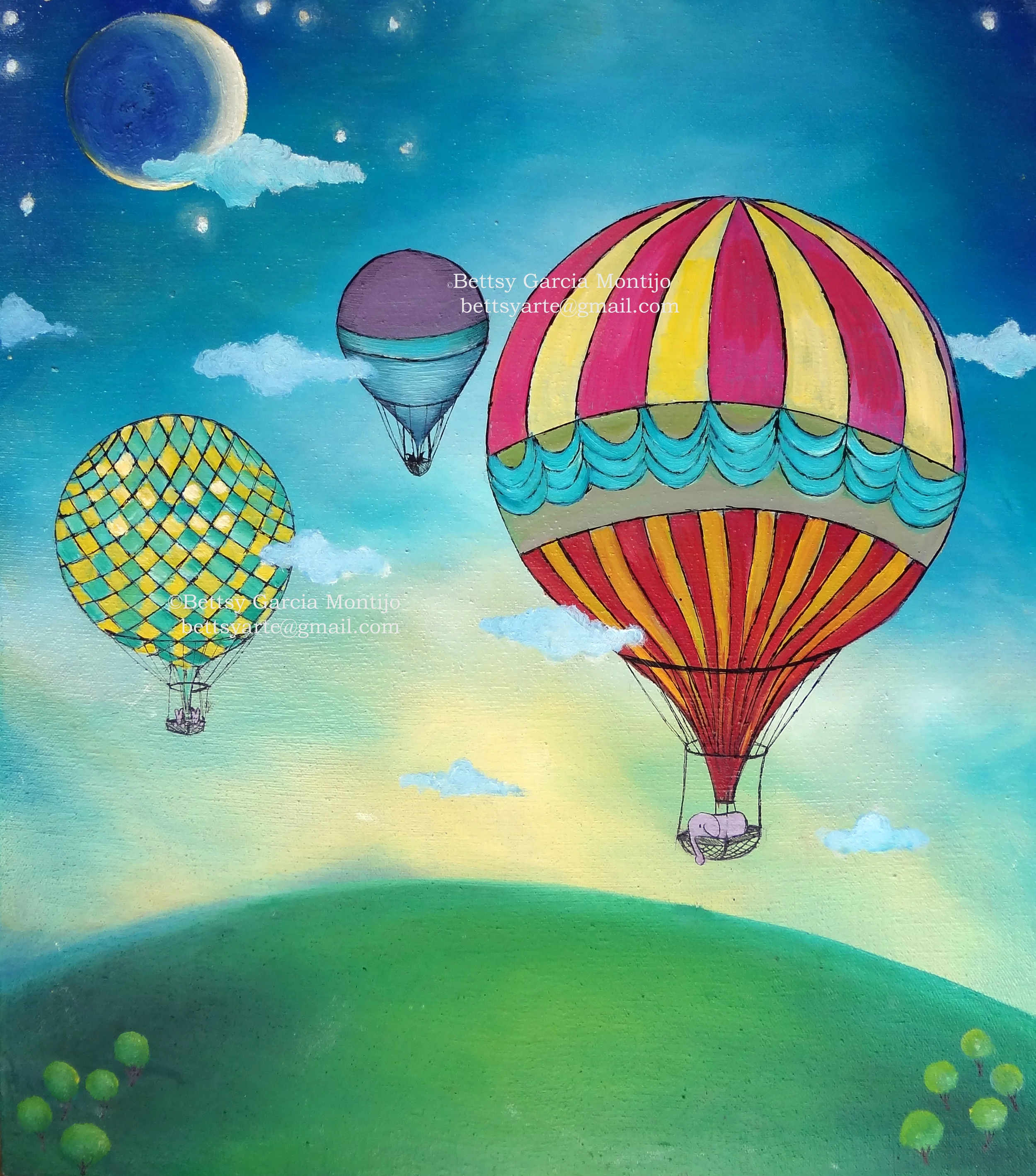 Air balloon ride, oil on canvas, 32.5cm x 30 cm, 2012