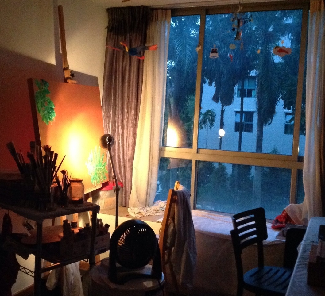 Early morning, in my studio in Singapore. October 2014.