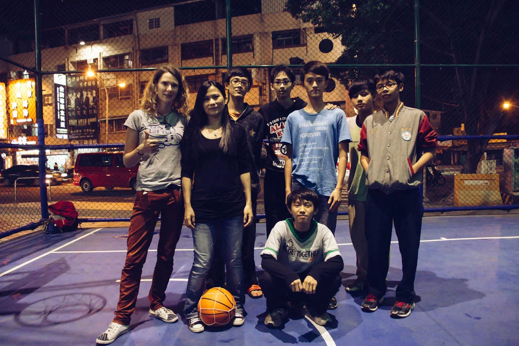 Two hours earlier, I was chased down by an angry taxi driver and then here I was, playing a game of basketball with Claudia, Celine and some other kids that we befriended with.