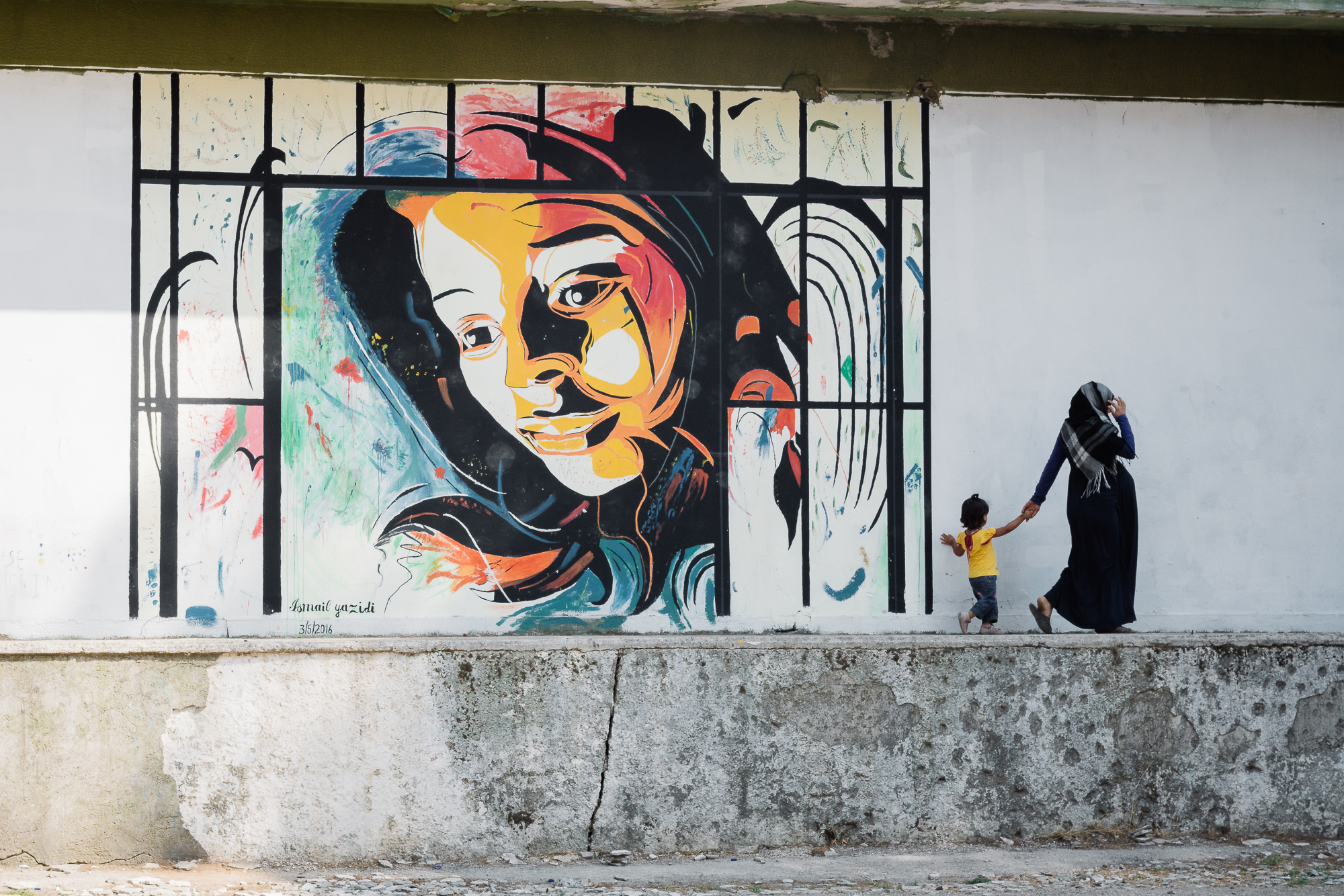 A mural painting by Esmaeel in Ritsona Camp.