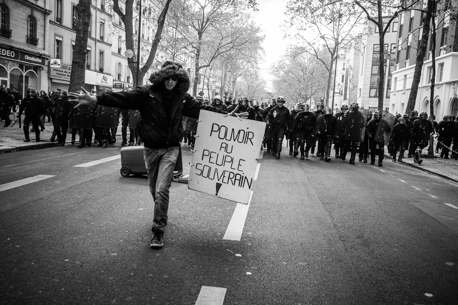  Loi Travail; Non Merci demonstrations on the streets of Paris. Paris, 2016 