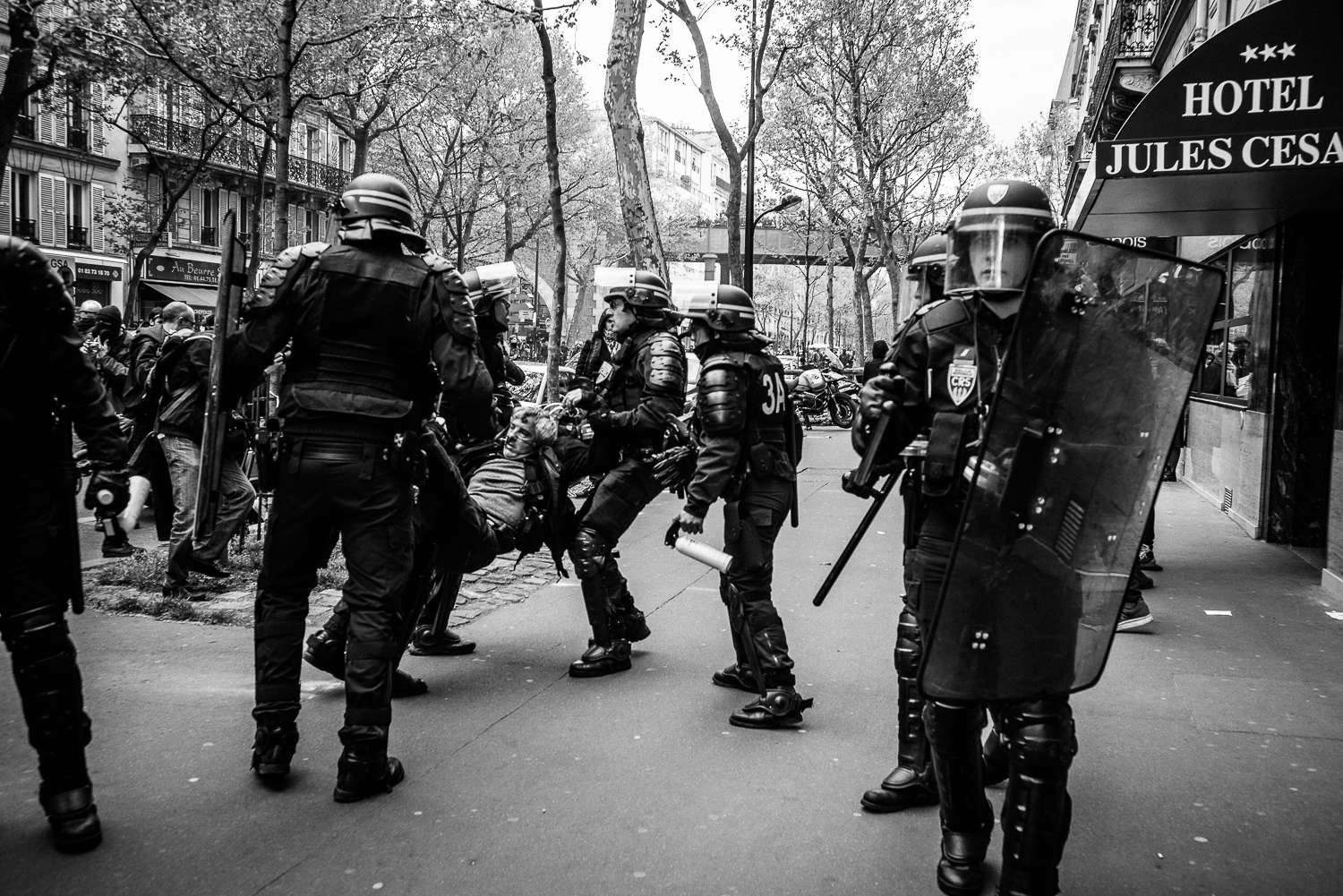  Loi Travail; Non Merci demonstrations on the streets of Paris. Paris, 2016 