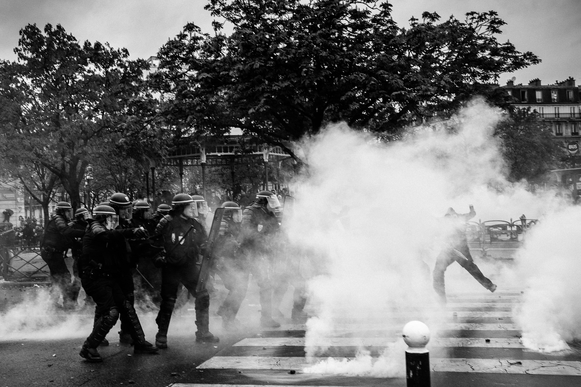  Loi Travail; Non Merci demonstrations on the streets of Paris. Paris, 2016 