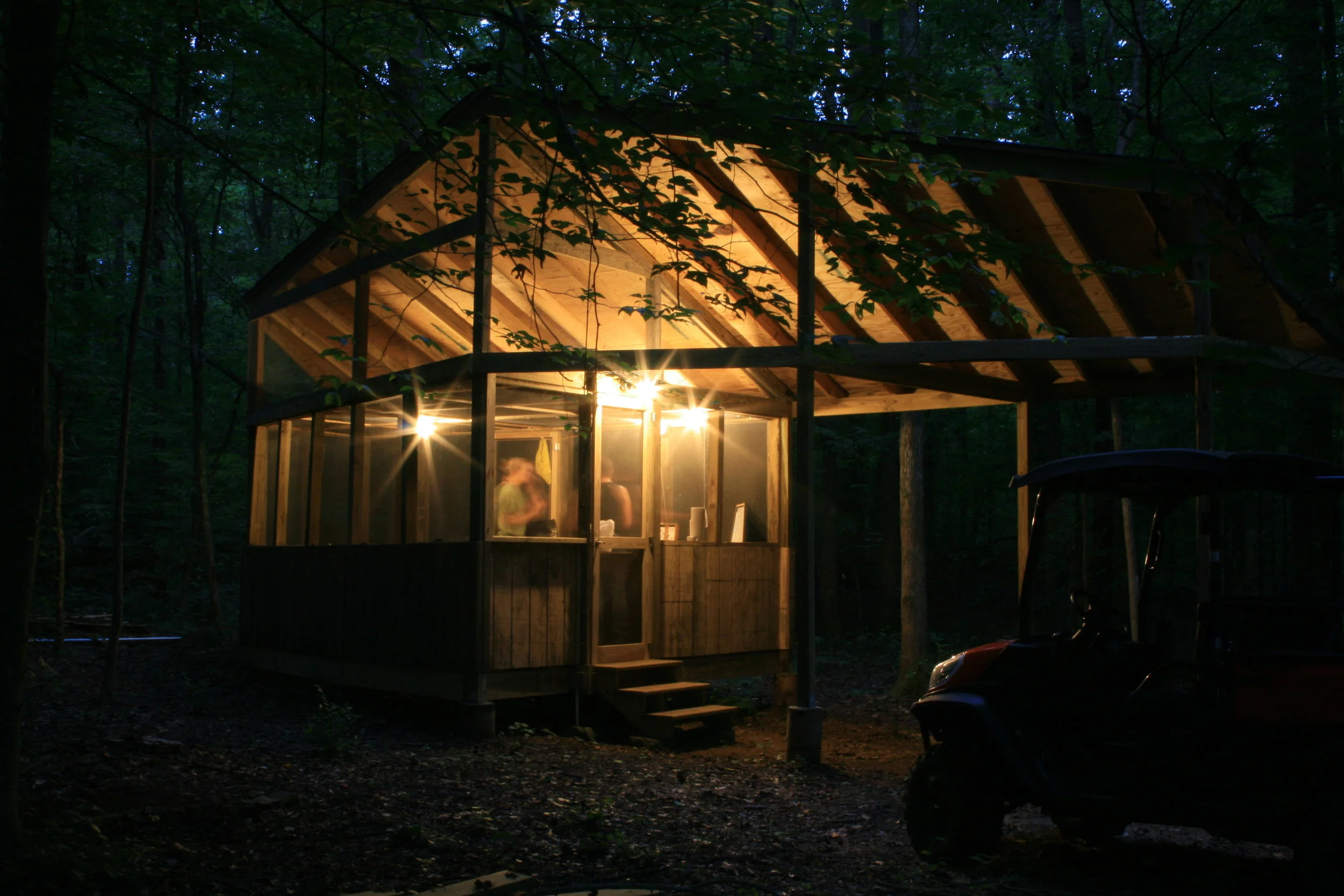  The banding team prepping the Bird Lab before sunrise.