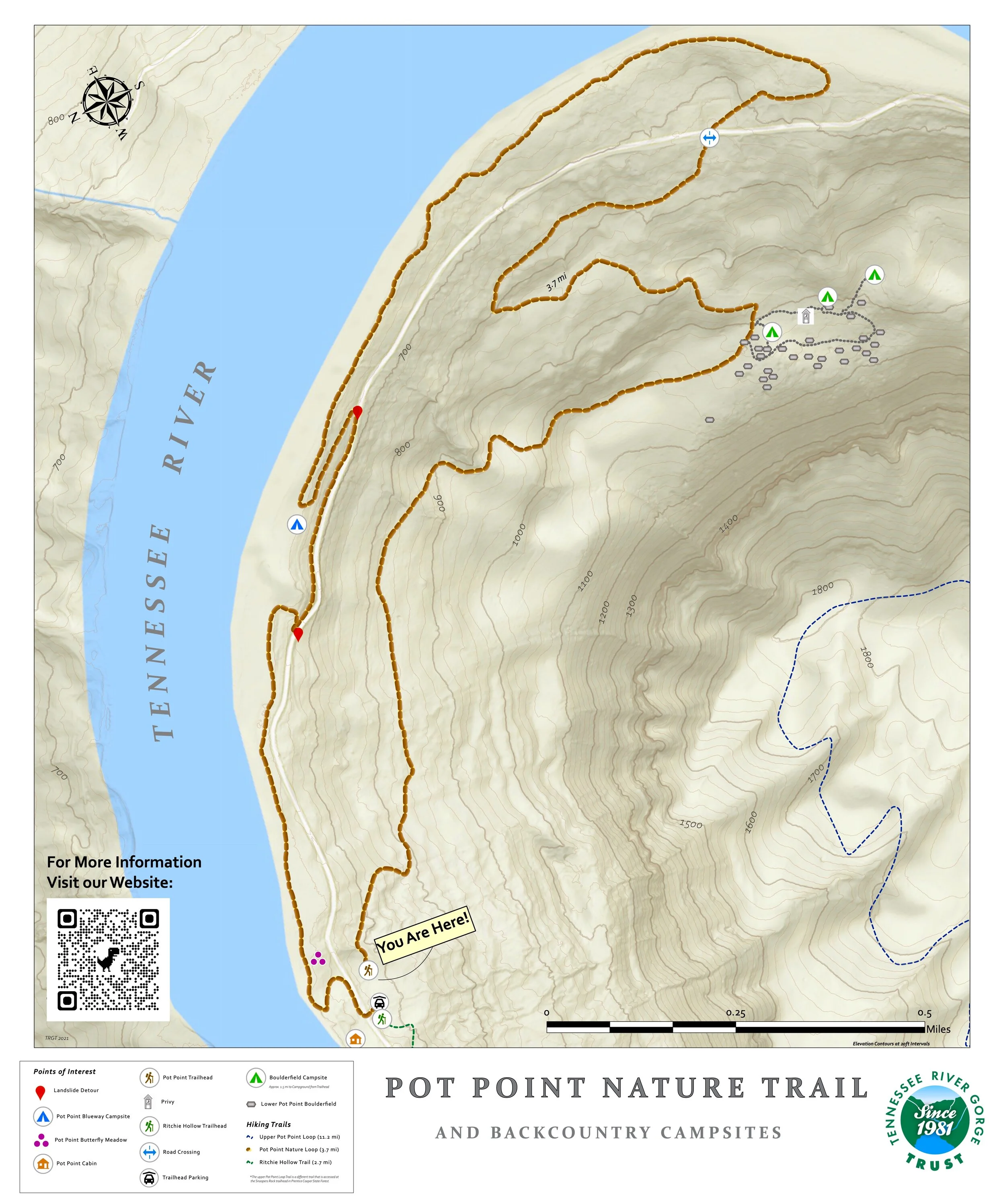 Lower Pot Point Boulder Field Campground in the Tennessee River Gorge ...
