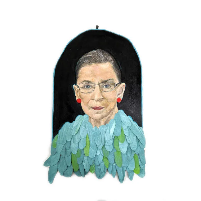 rbg artwork law school portrait painting quote