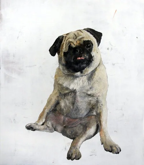 pug painting oil hyper realist animal portrait