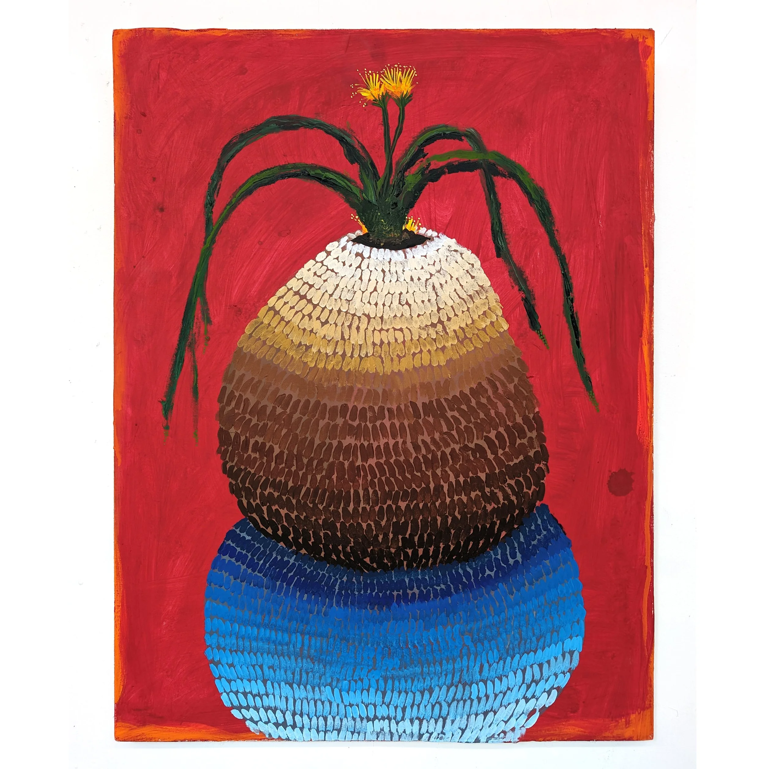 Ruby In The Midnight, Acrylic on Canvas, 24x32, 2024