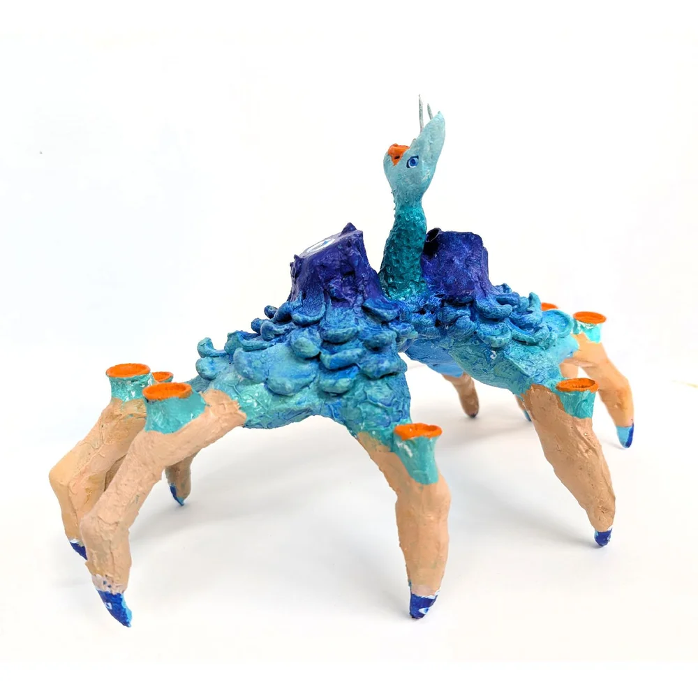 weird artist menora, unique paper mache judaica by artist Jac Lahav 2024