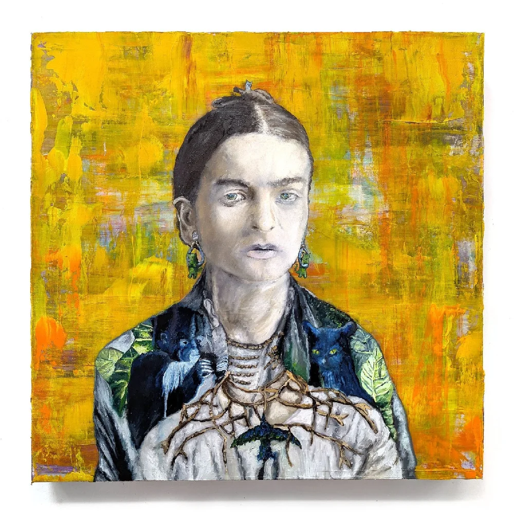 Frida Kahlo Portrait, Oil On Canvas, 24" x 24", 2025 (48 Jews Series)