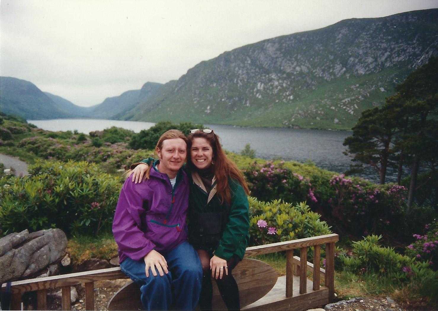 Meredith and I at Glenveagh Castle in County Donegal, June 1991