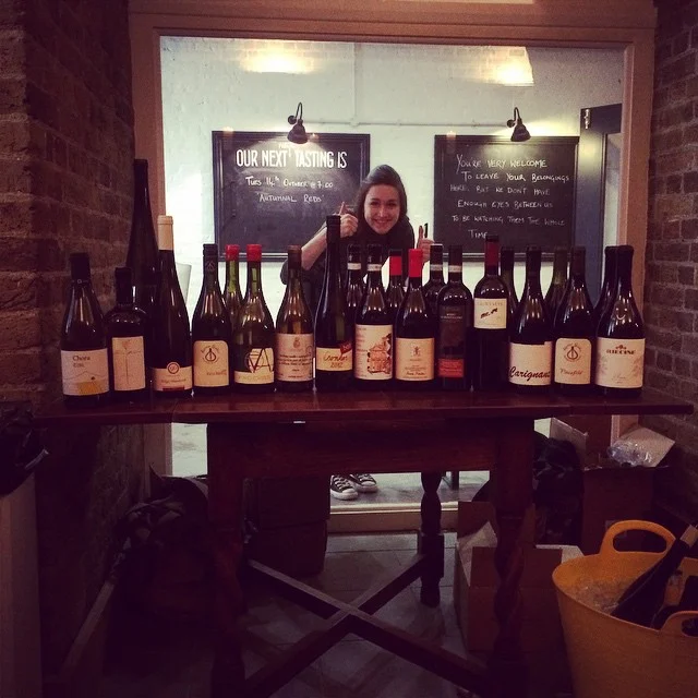 Setting up for Vault Tastings in Oct 2014