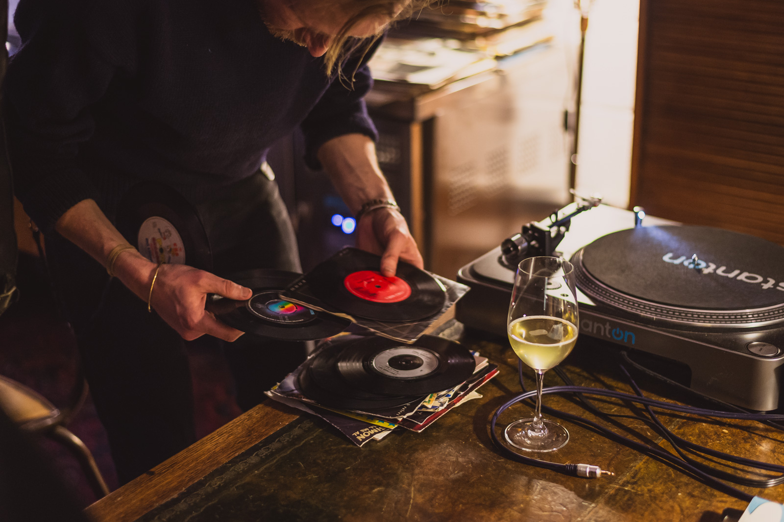 Rory from Duck Soup selecting records on Sat 14 May 2016.