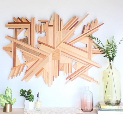 flight feathers wood mosaic