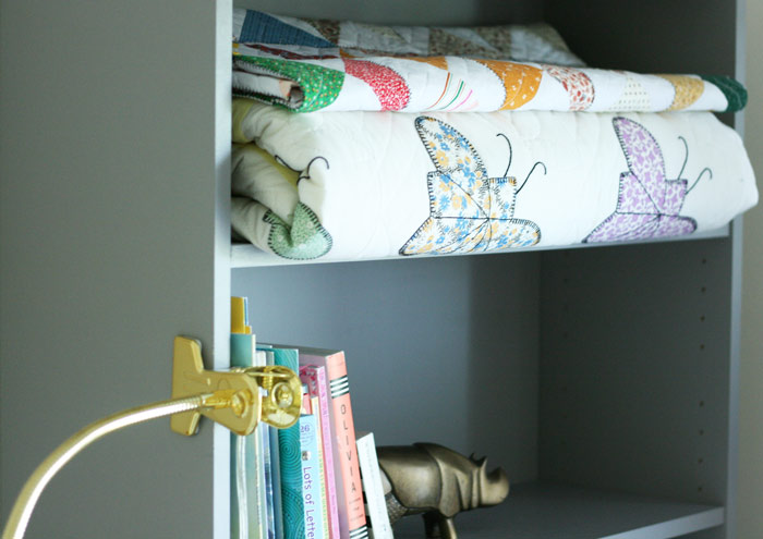 My grandma made both quilts - vintage fabric butterflies, oh my. 