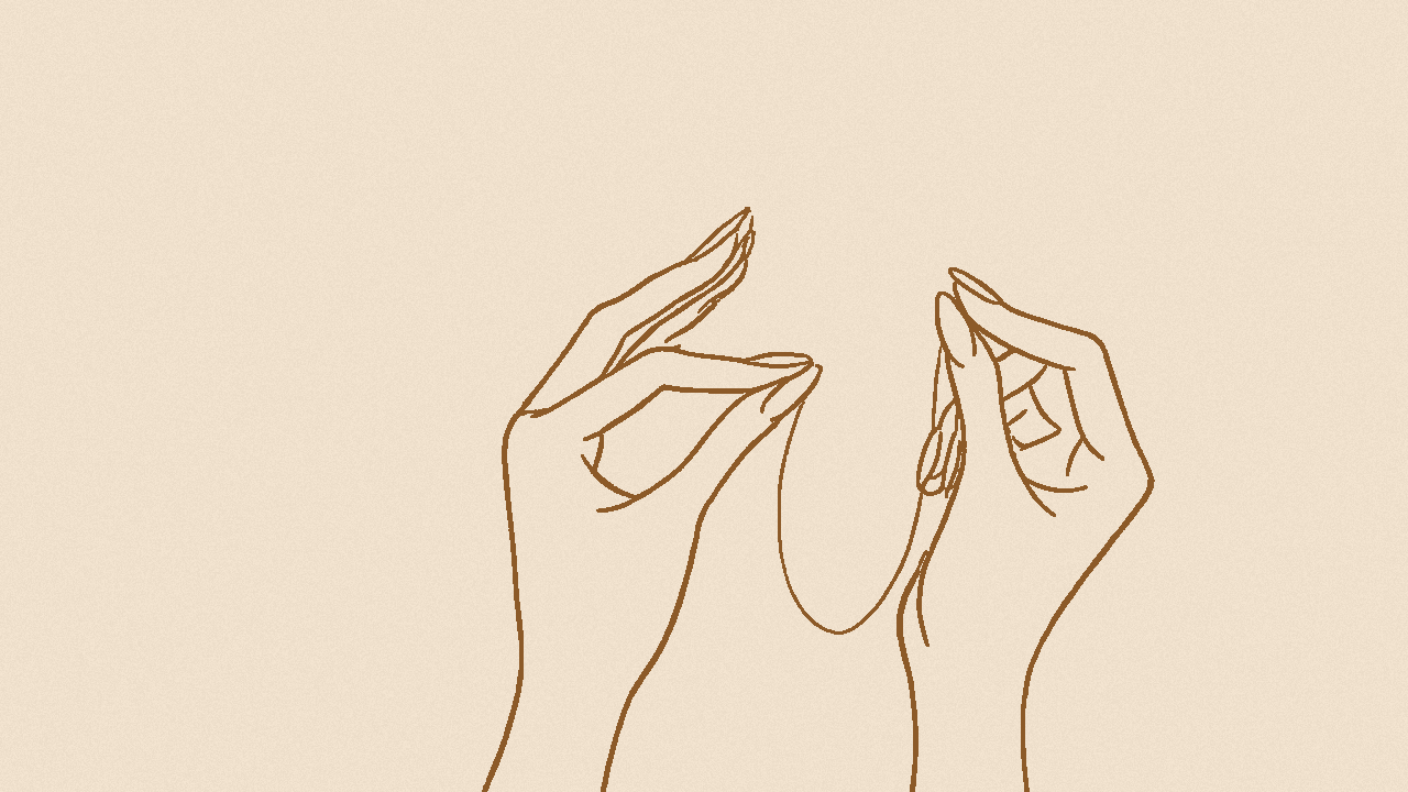 Hilo Vano · Hands / Threading. Original animation frame 051. Production archive, September 2025. Digital source frame corresponding to the drawing reproduced on the animation mechanism.