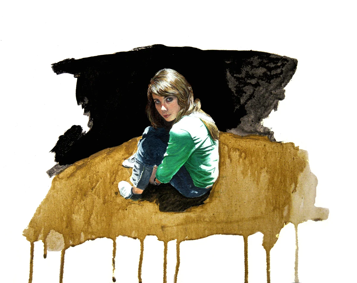 Lives to flirt 2. Acrilico sobre tela. 30 x 25 cms. 2007