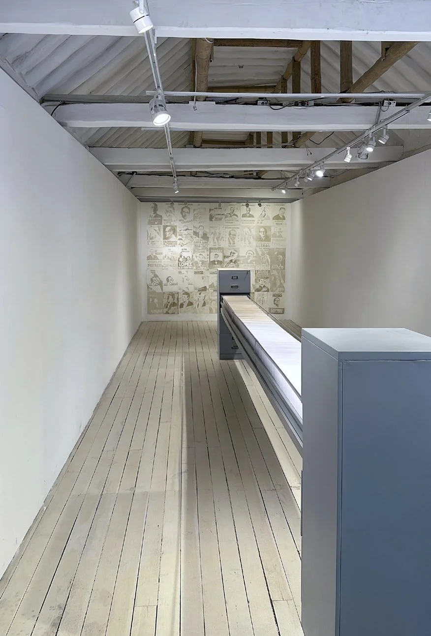 Mordiendo Polvo · Filing cabinet installation · VII Biennial of Visual and Plastic Arts, FUGA · Bogotá, Colombia, 2024