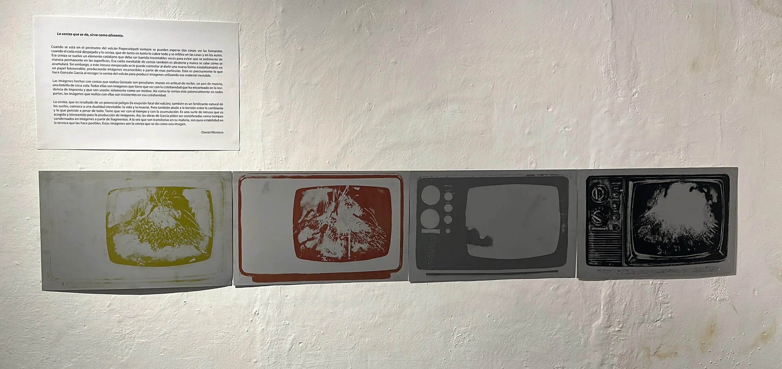 Cúmulo, 2024 · Volcanic imagery and television studies · Exhibition view · Impronta Lab, Cholula, Mexico