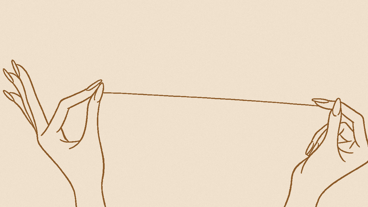 Hilo Vano · Hands / Threading. Original animation frame 001. Production archive, September 2025. Digital source frame corresponding to the drawing reproduced on the animation mechanism.