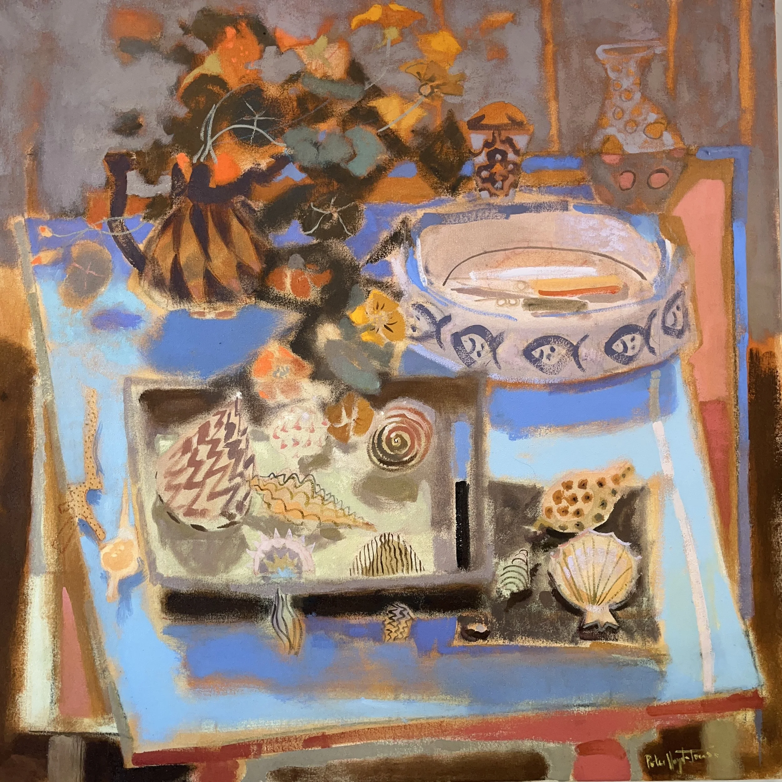 Nasturtiums and Shells.