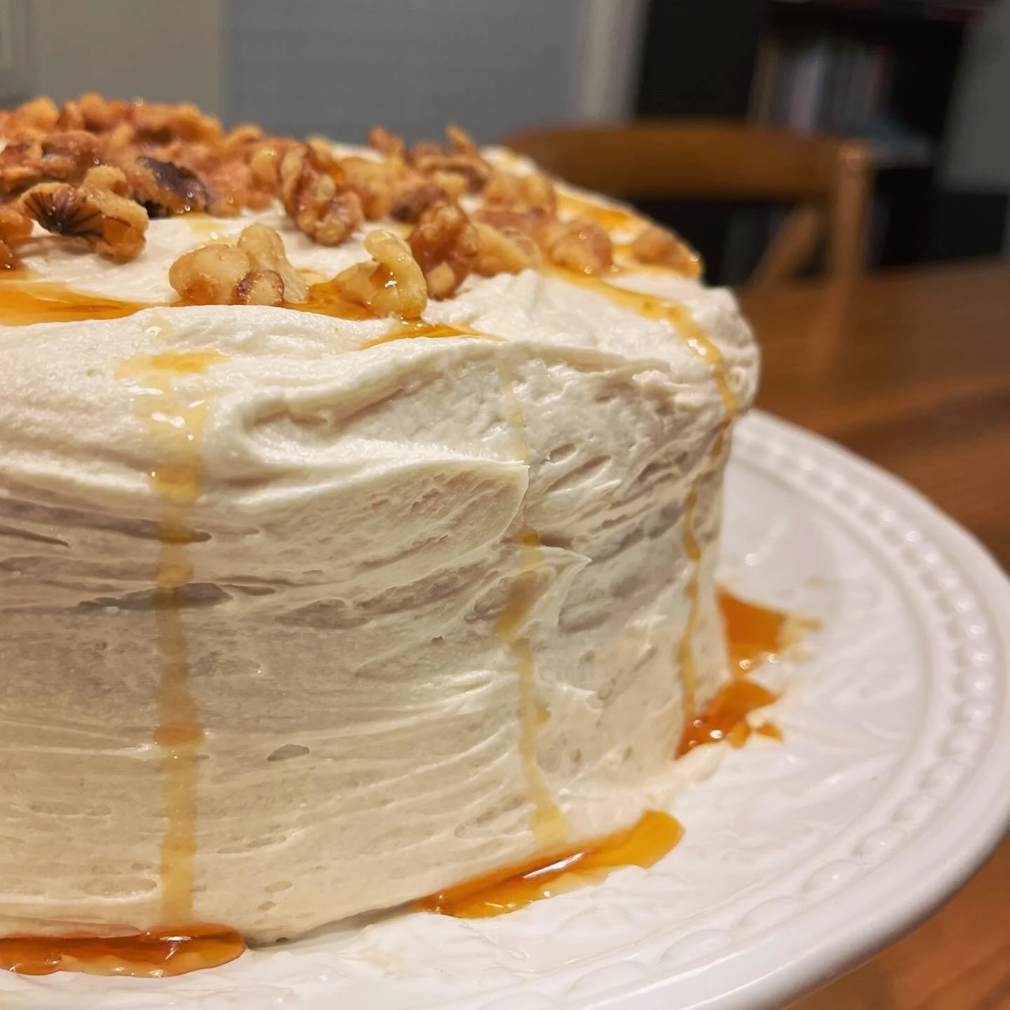 Walnut Maple Cake ready for tonight&rsquo;s Table Talk. 😋📚