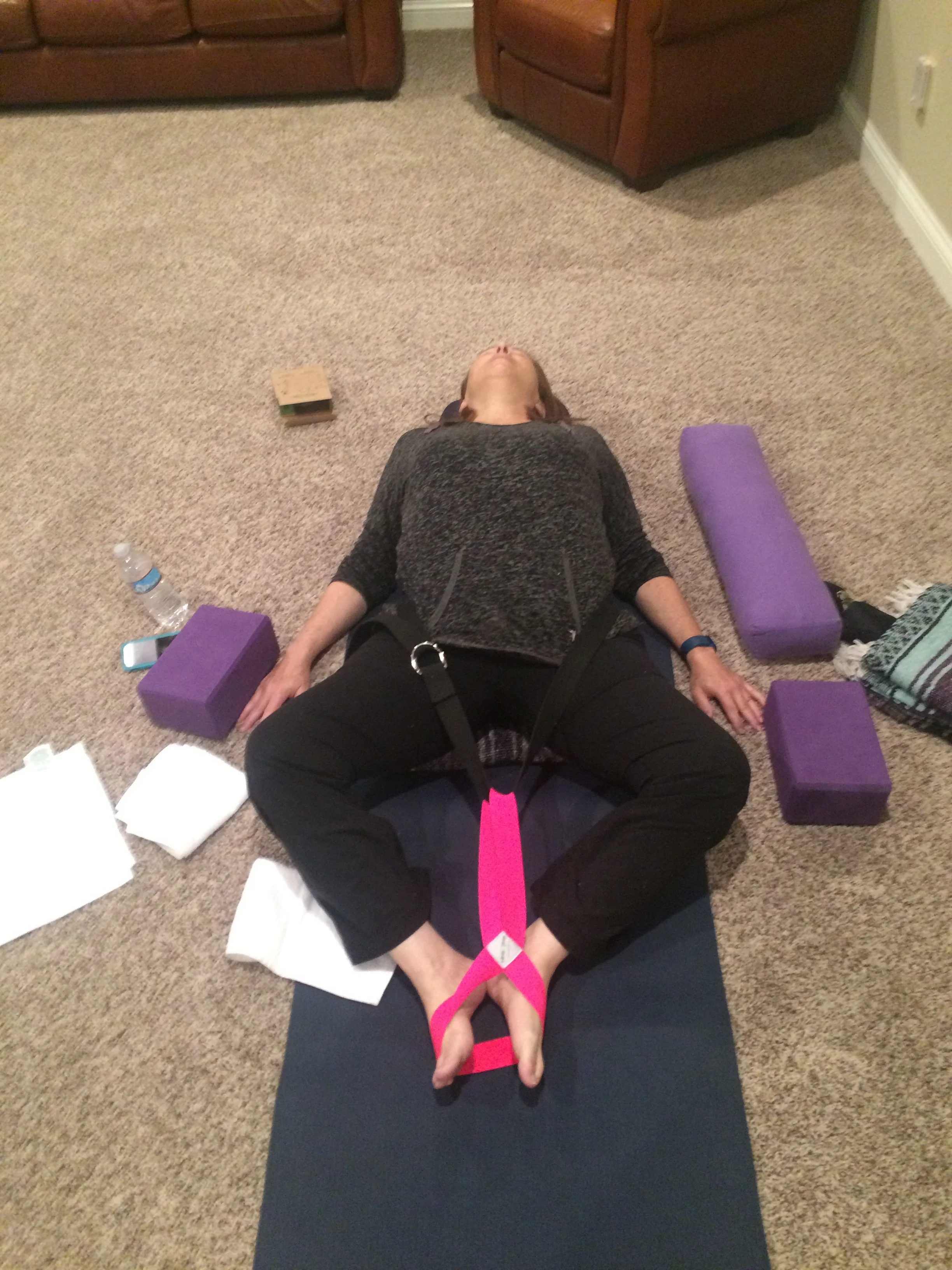 Adaptive Yoga - Supta Buddha Konasana (Supine Bound Angle/Supine Butterfly)