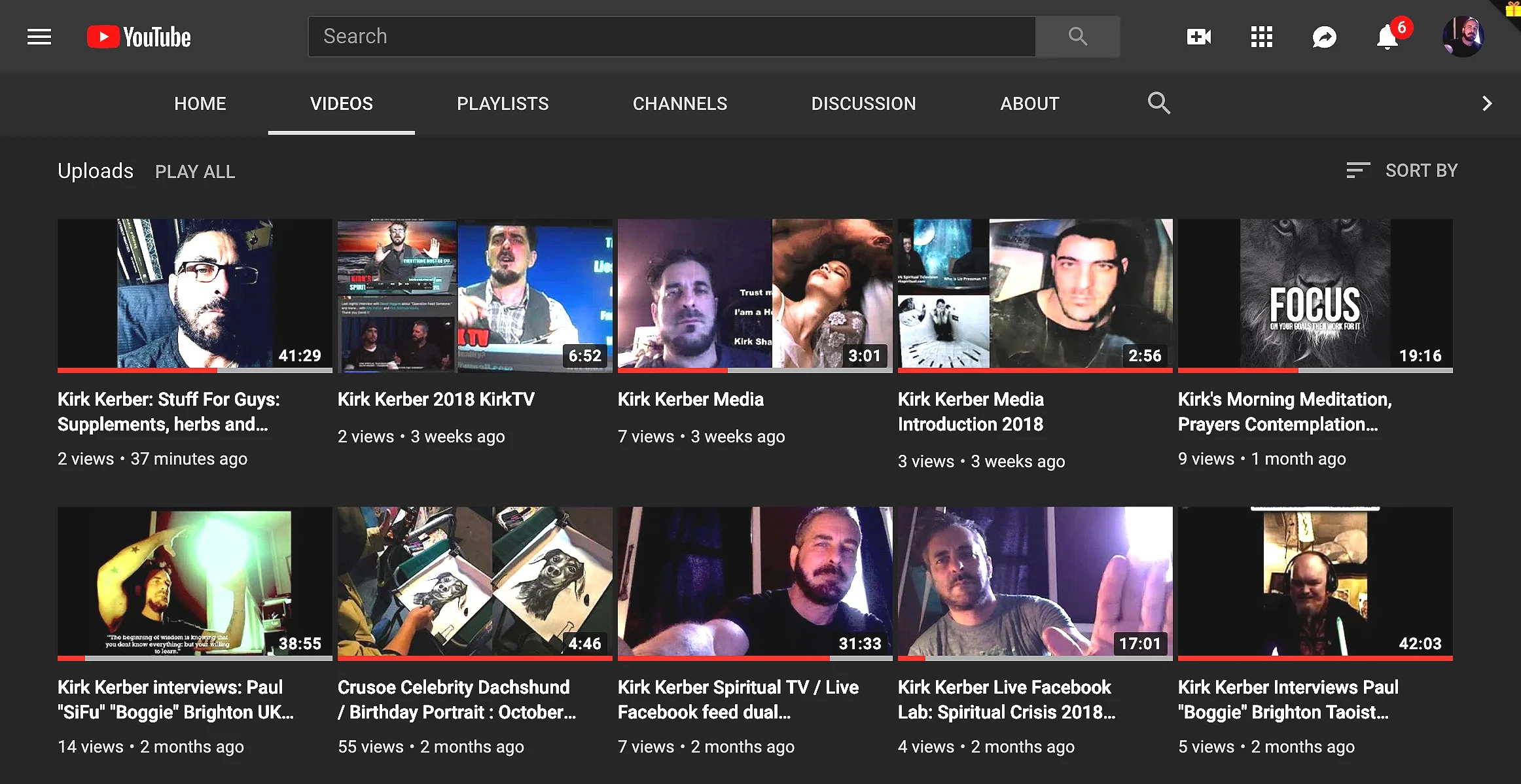 Kirk Kerber Youtube over 200 hours of Healing Topics