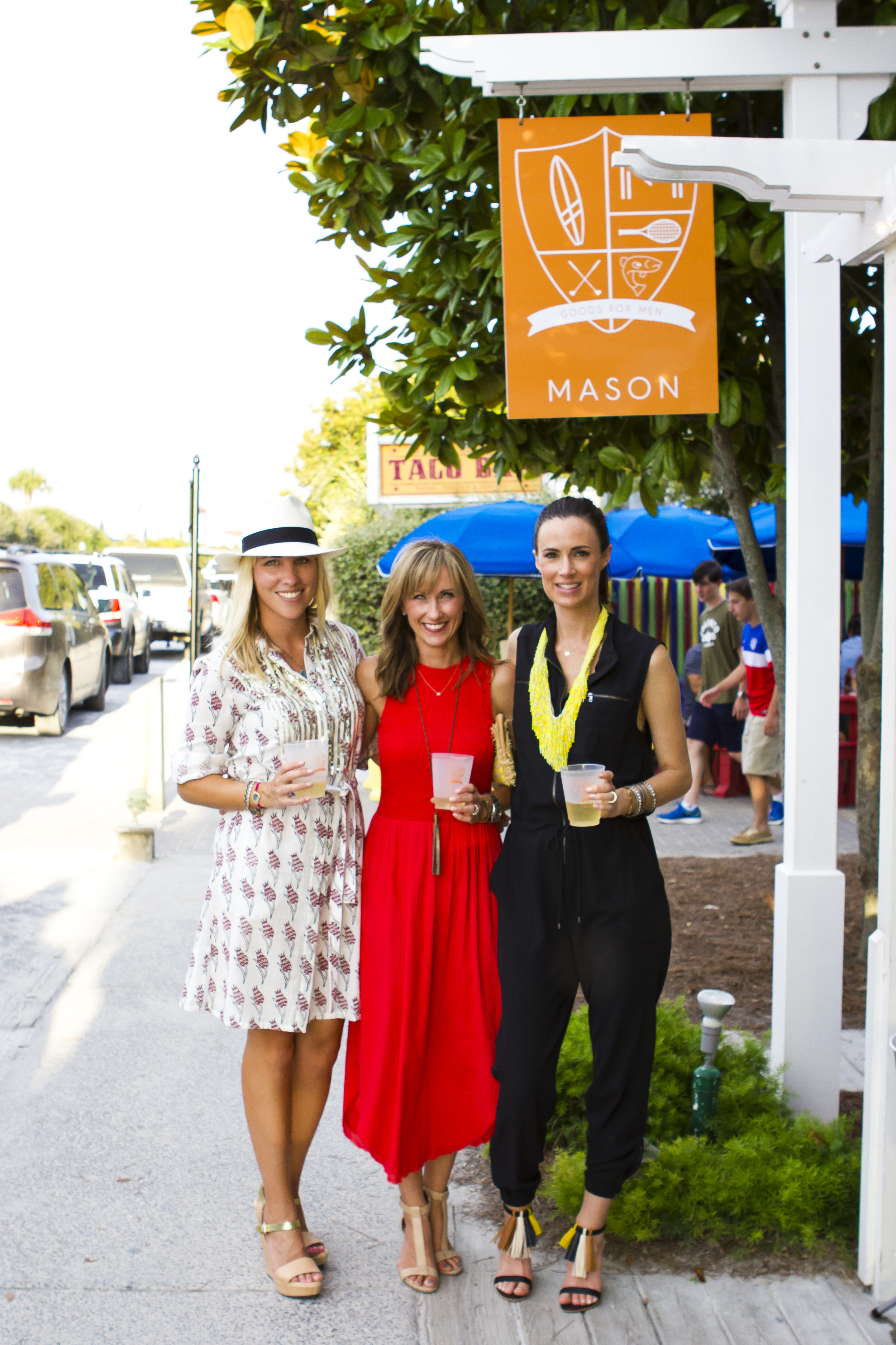 (L to R) Cindy Krutz (co-owner), me & Celia Tucker (co-owner). We are all wearing apparel and heels from Willow . 