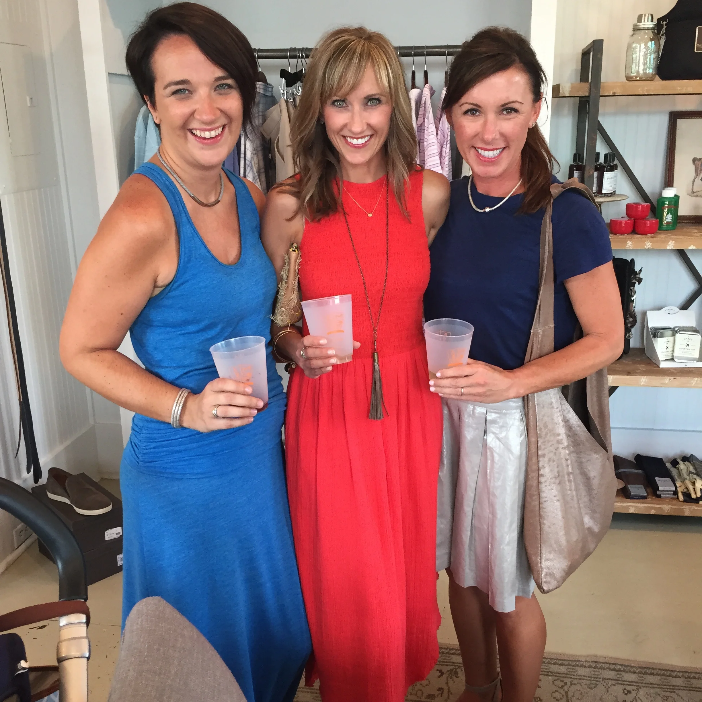 (L to R) Megan Trent (Brand Manager for Coastal Road), me & Christie Casillo (Designer & Founder of Coastal Road). I'm wearing my Metallic Bolinas Leather tassel necklace by Coastal Road.