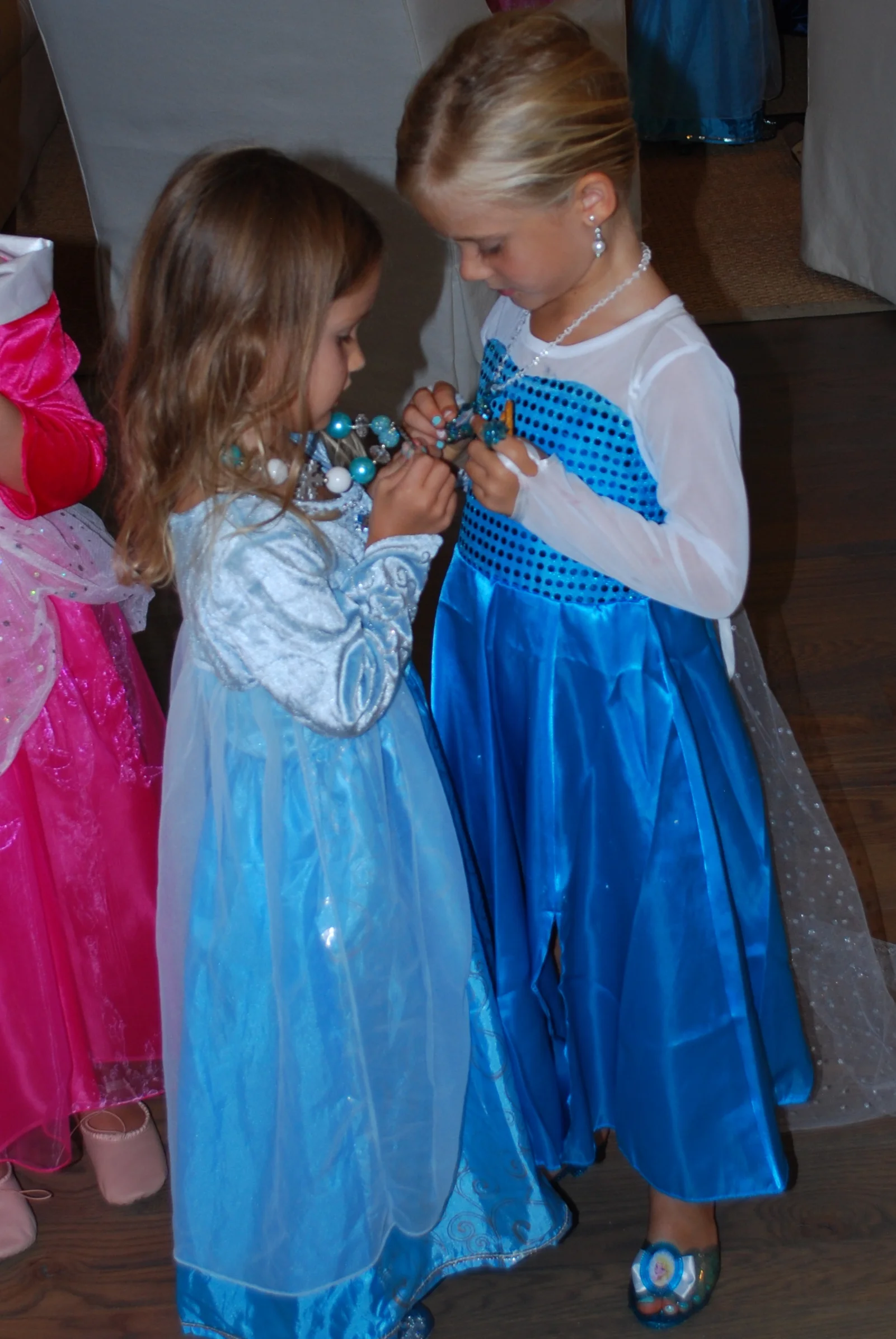 Fun with a sweet new friend, Josephine. Comparing jewels. :)