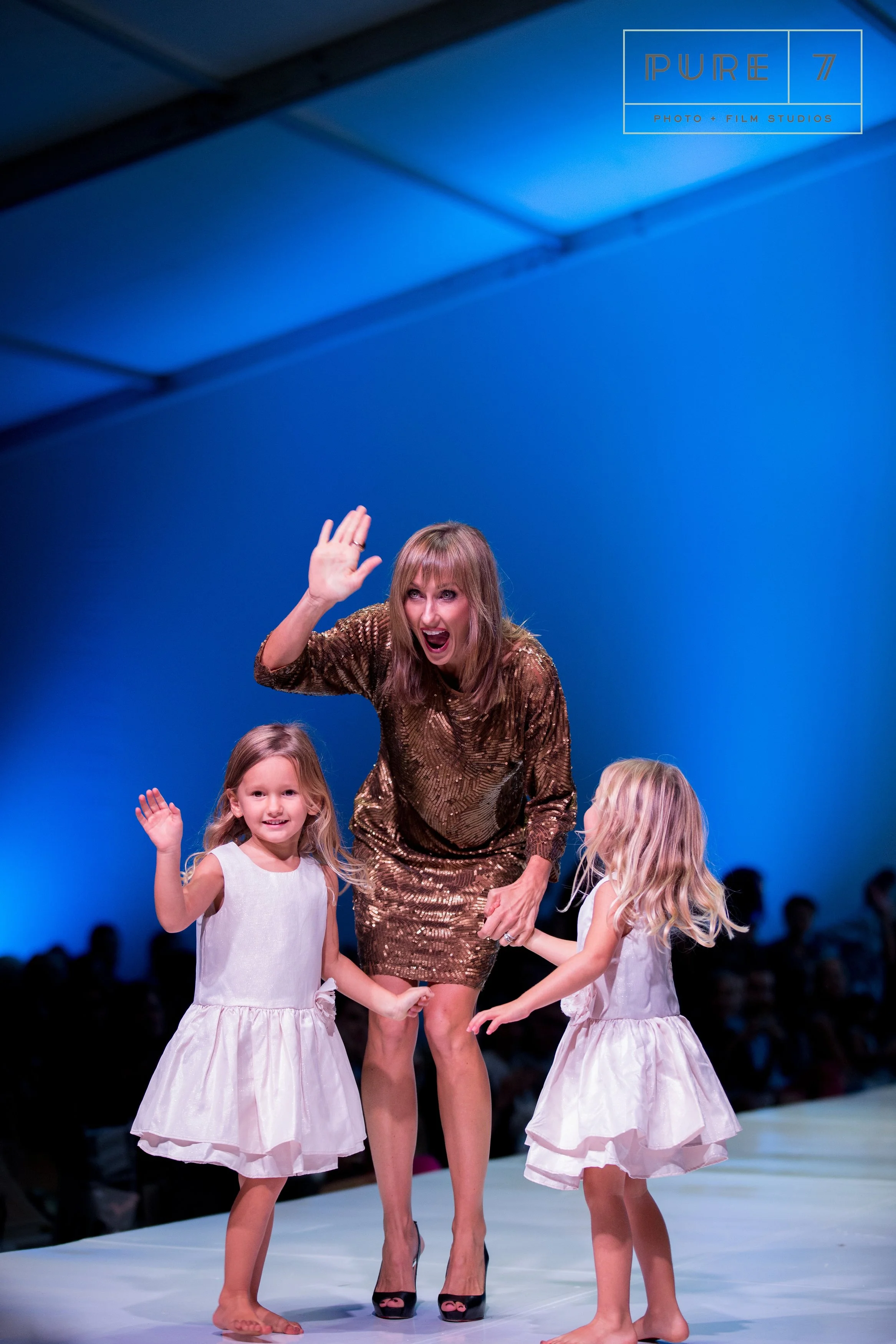 Cooper and Riley and me at the end of The 30A Collection runway show. 