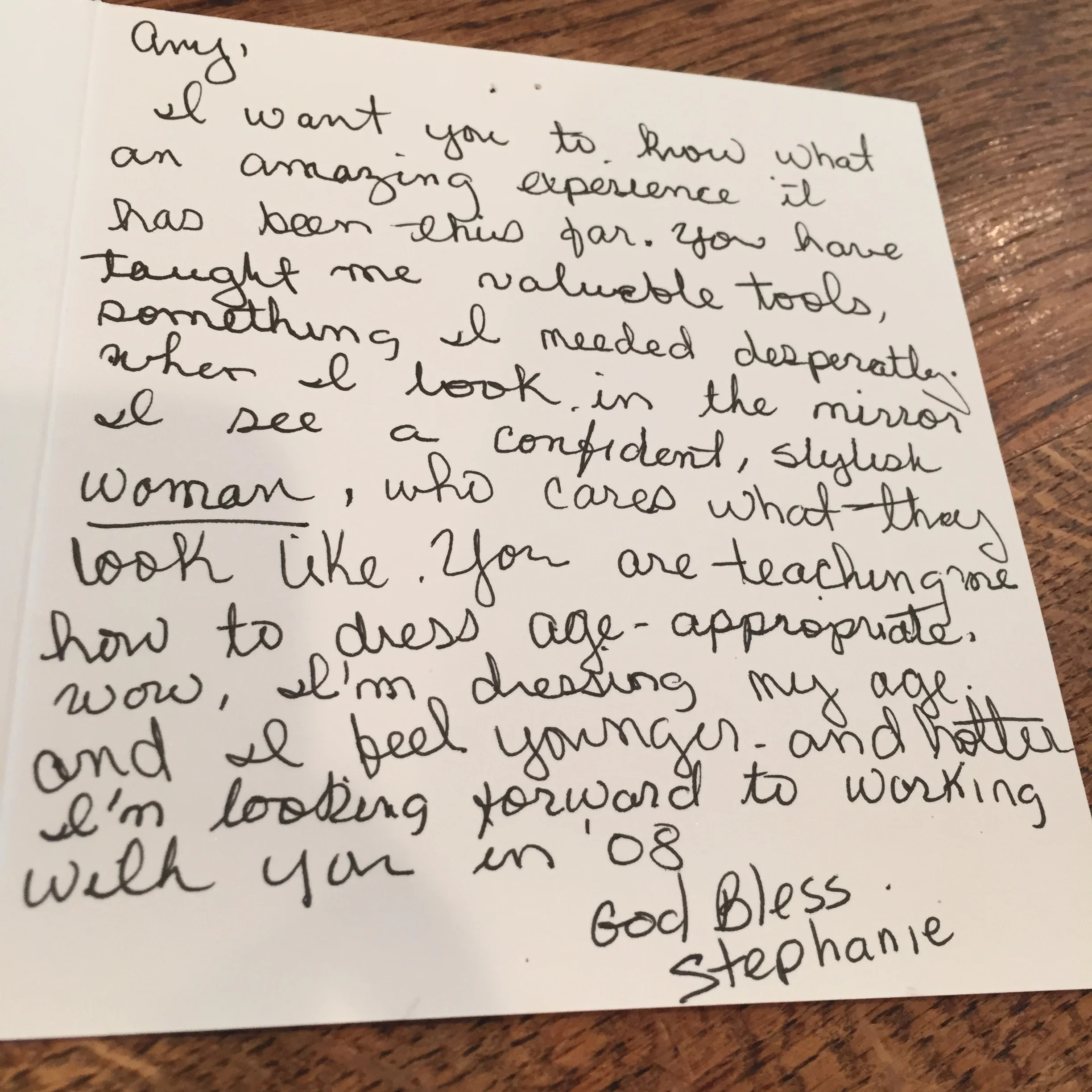 From one of my very first clients! ~ Stephanie